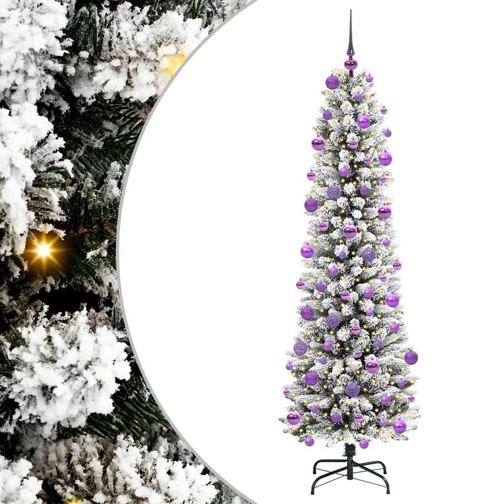 Umjetno božićno drvce Bijela 210 cm PVC i Metal i Plastika