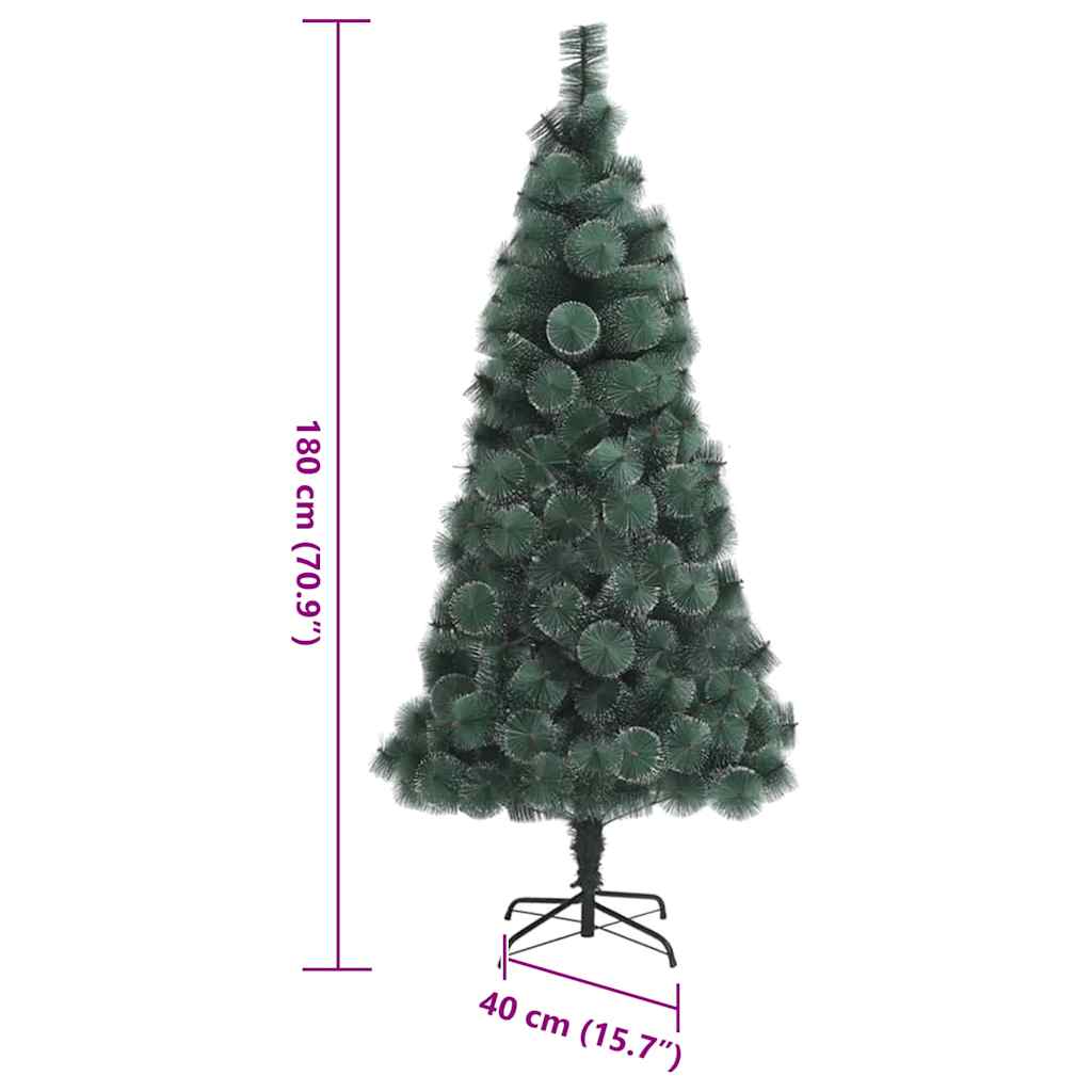 Umjetna božićna jelka s lampicama s stalakom Zelena 180 cm PET