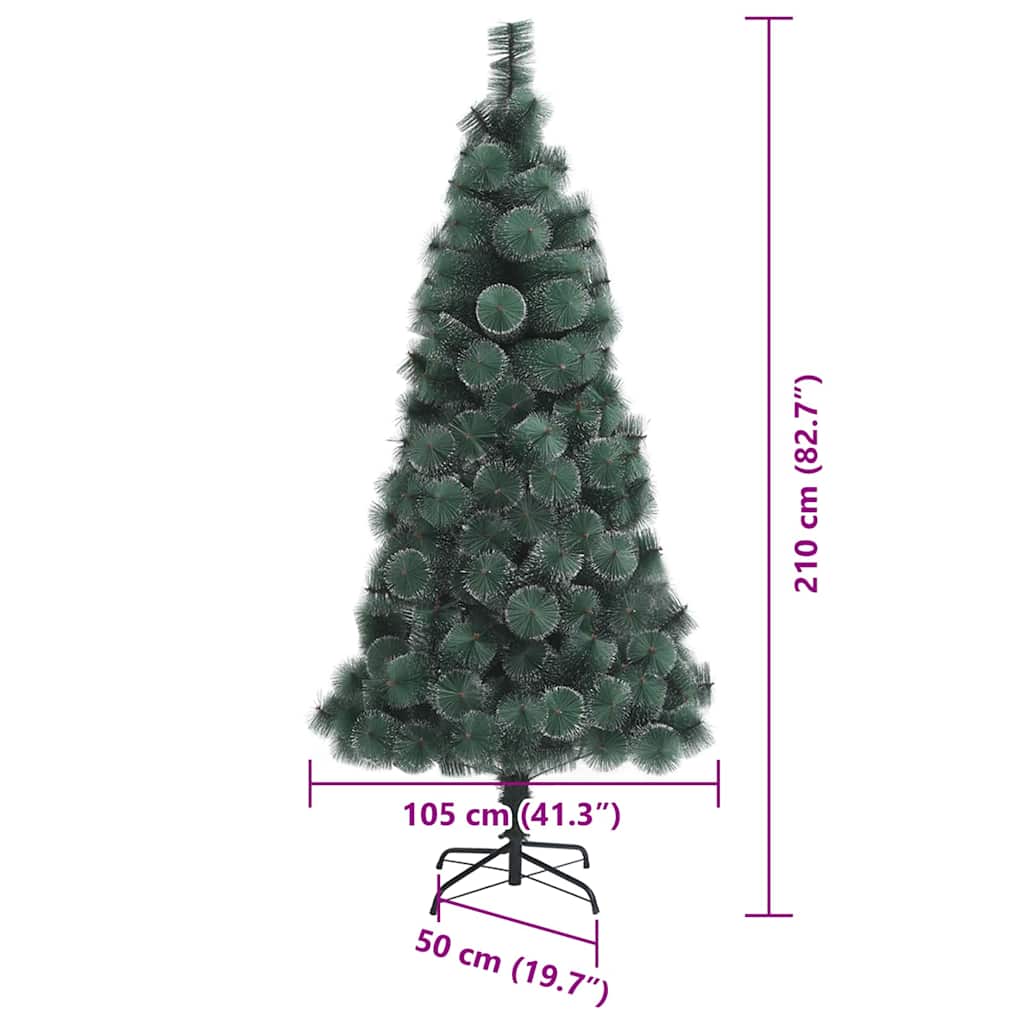 Umjetno božićno drvce s lampicama i setom ukrasa Zelena 210 cm