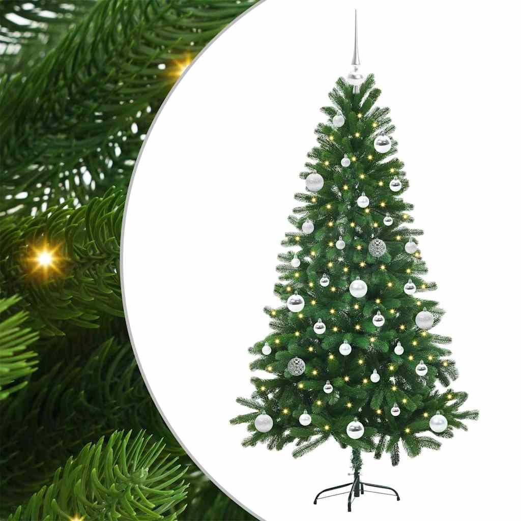 Božićno drvce s 150 LED svjetlima s stalakom Zelena 150 cm PE