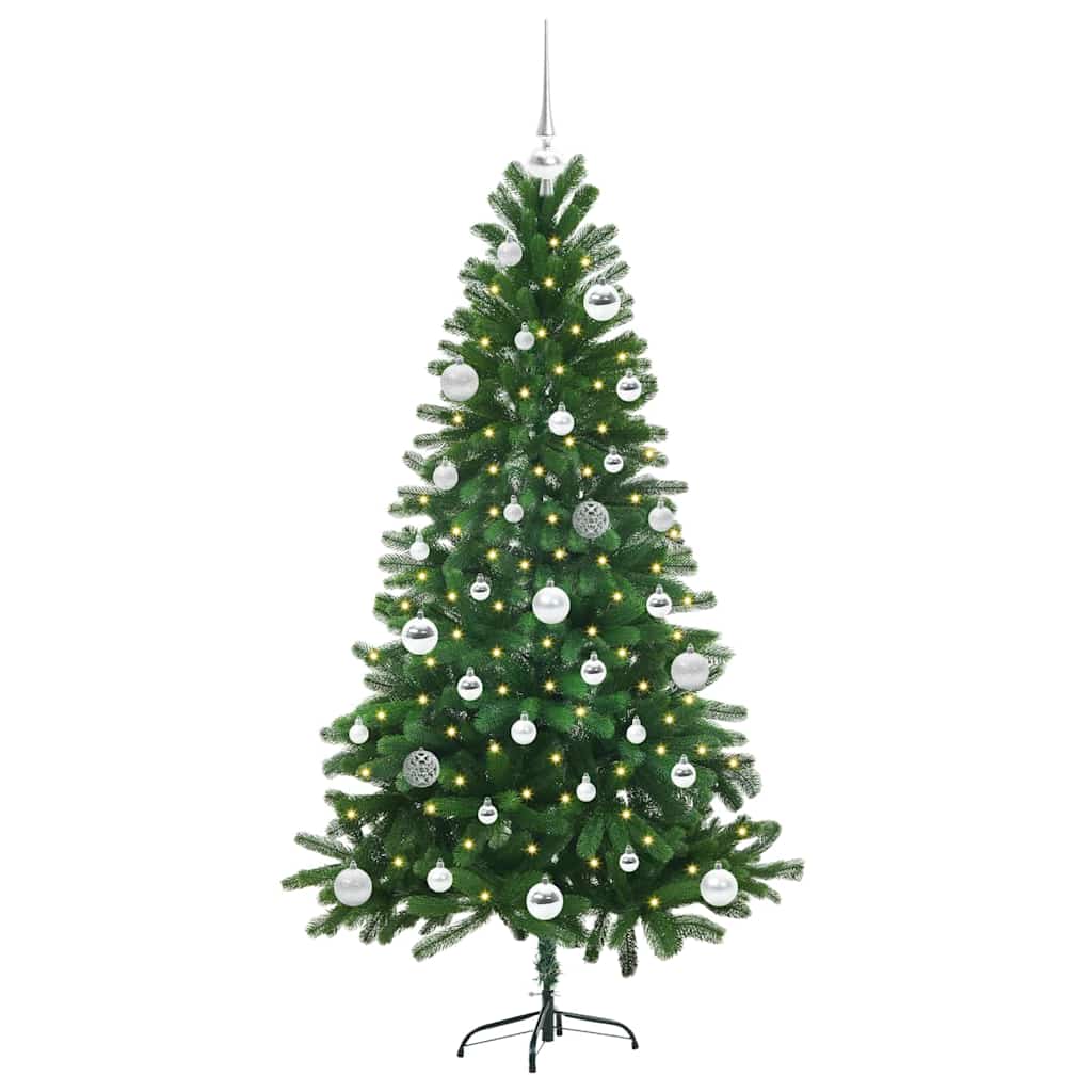 Božićno drvce s 150 LED svjetlima s stalakom Zelena 150 cm PE