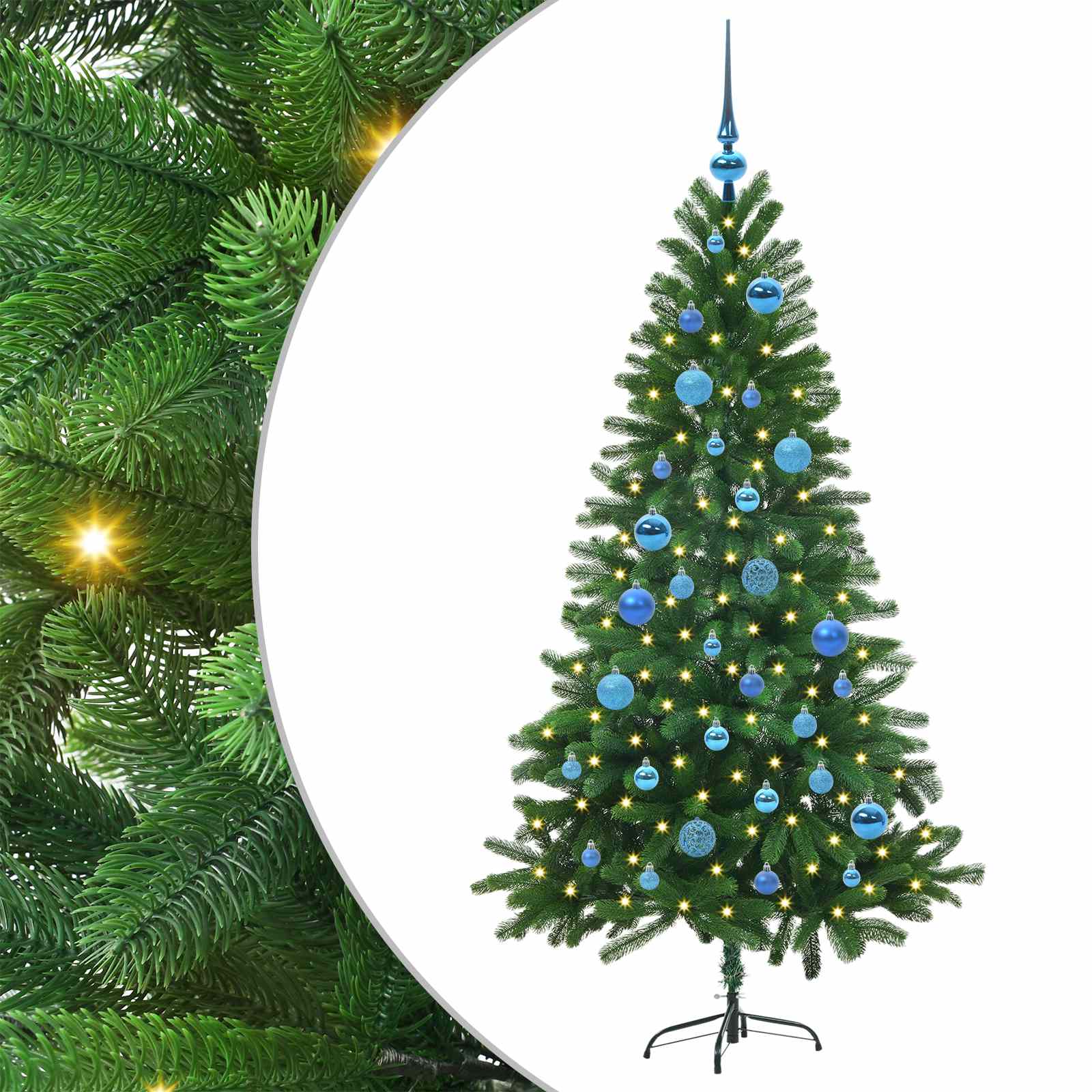 Božićno drvce s 150 LED svjetlima s stalakom Zelena 150 cm PE
