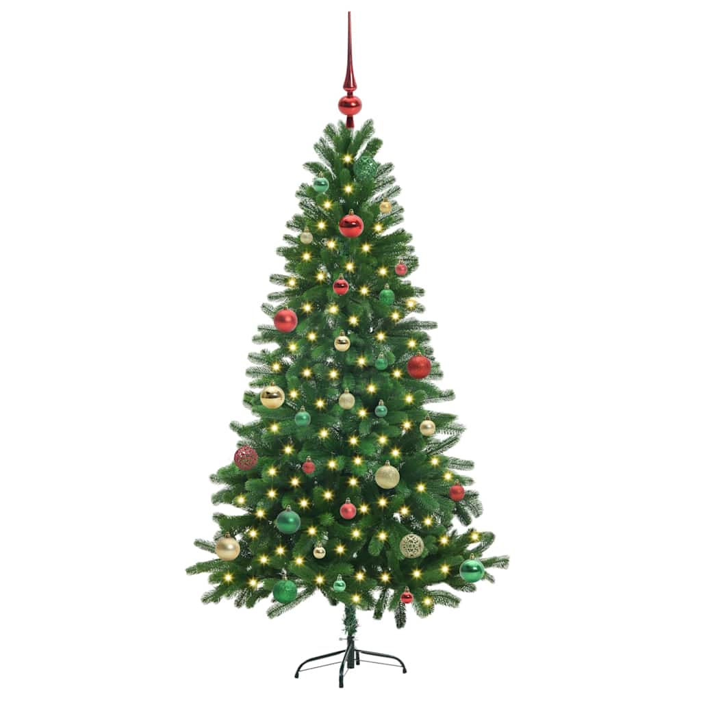 Božićno drvce s 150 LED svjetlima s stalakom Zelena 150 cm PE
