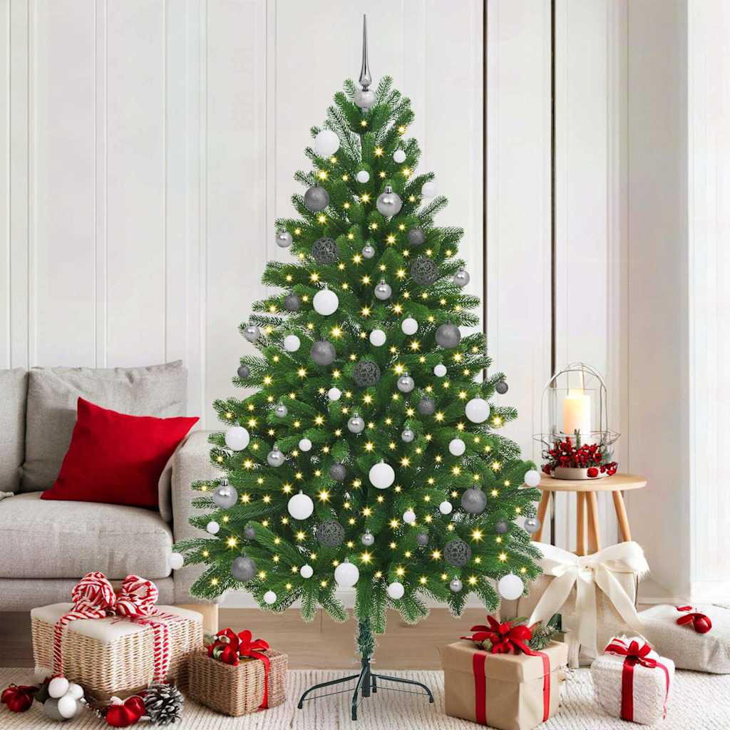 Božićno drvce s 300 LED svjetlima s stalakom Zelena 180 cm PE
