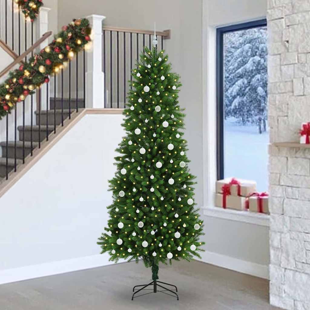 Božićno drvce s 300 LED svjetlima s stalakom Zelena 240 cm PE