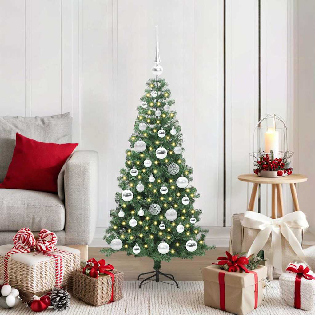 Božićno drvce s 150 LED svjetlima s stalakom Zelena 120 cm PVC