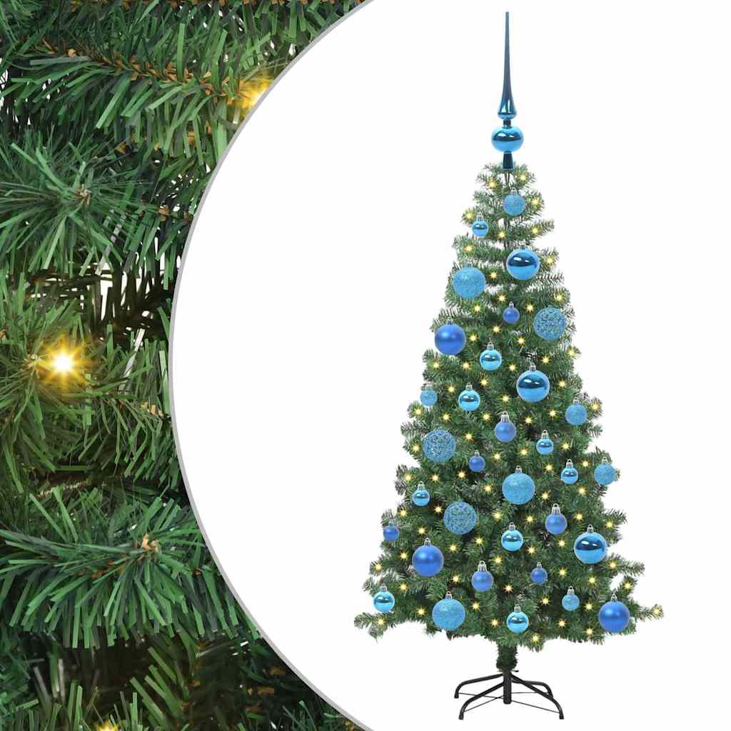 Božićno drvce s 150 LED svjetlima s stalakom Zelena 120 cm PVC