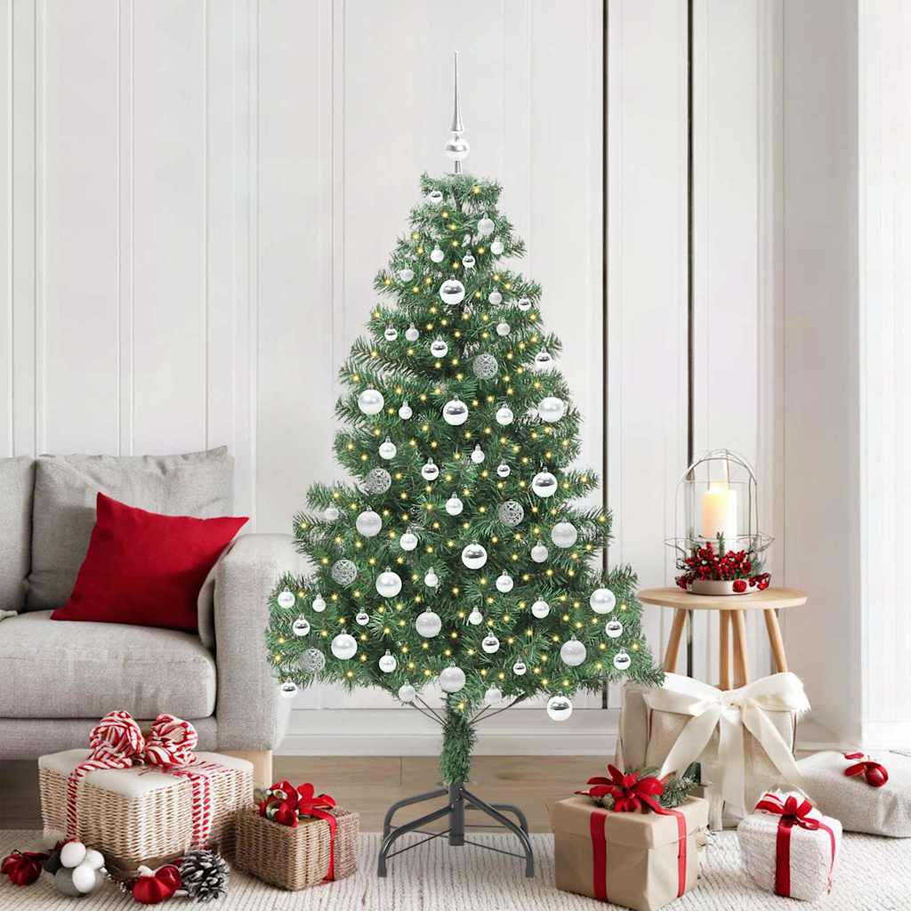 Božićno drvce s 300 LED svjetlima s stalakom Zelena 180 cm PVC