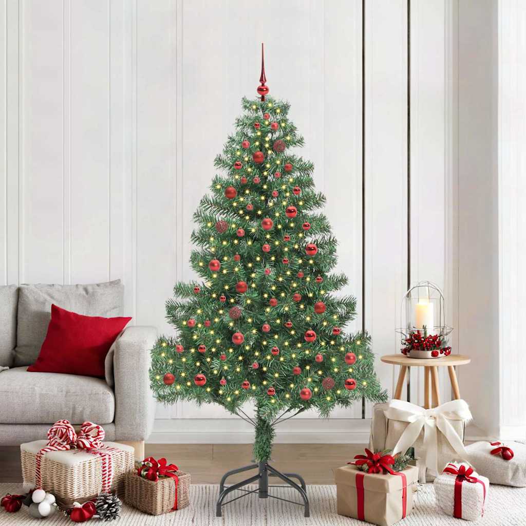 Božićno drvce s 300 LED svjetlima s stalakom Zelena 210 cm PVC