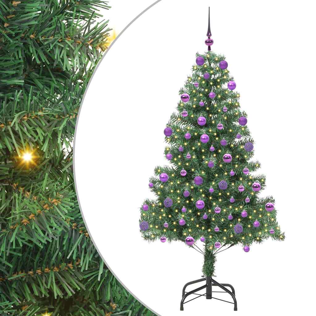 Božićno drvce s 300 LED svjetlima s stalakom Zelena 210 cm PVC
