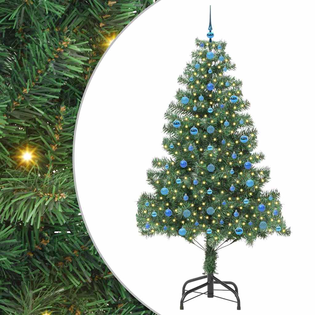 Božićno drvce s 300 LED svjetlima s stalakom Zelena 210 cm PVC