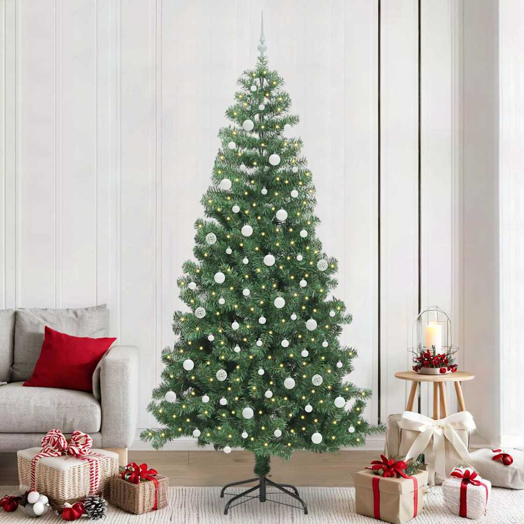 Božićno drvce s 300 LED svjetlima s stalakom Zelena 240 cm PVC