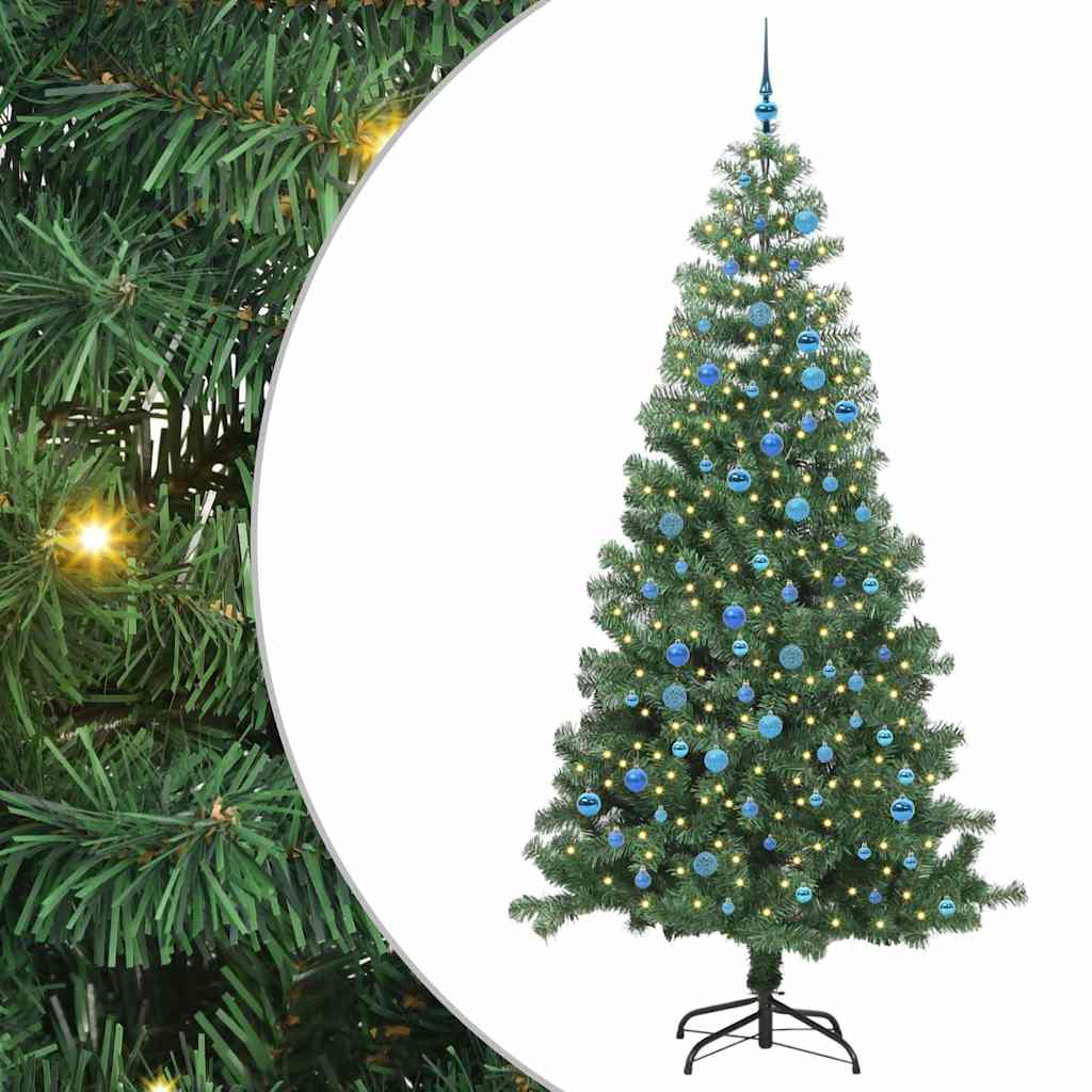 Božićno drvce s 300 LED svjetlima s stalakom Zelena 240 cm PVC