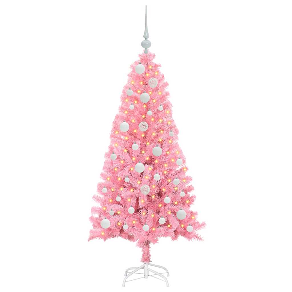 Božićno drvce s 150 LED svjetlima Ružičasta 120 cm PVC