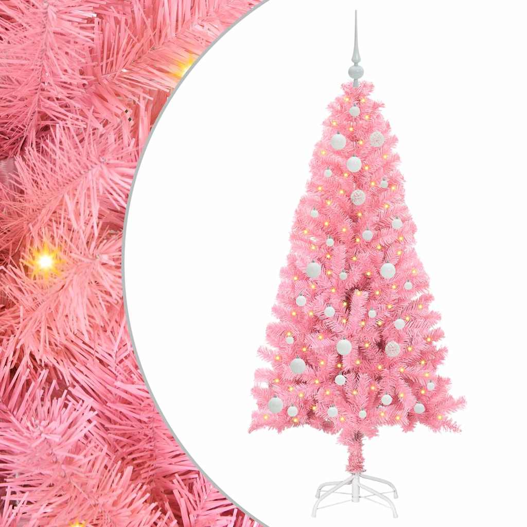 Božićno drvce s 150 LED svjetlima Ružičasta 150 cm PVC