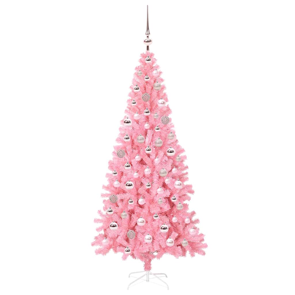 Božićno drvce s 300 LED svjetlima Ružičasta 180 cm PVC