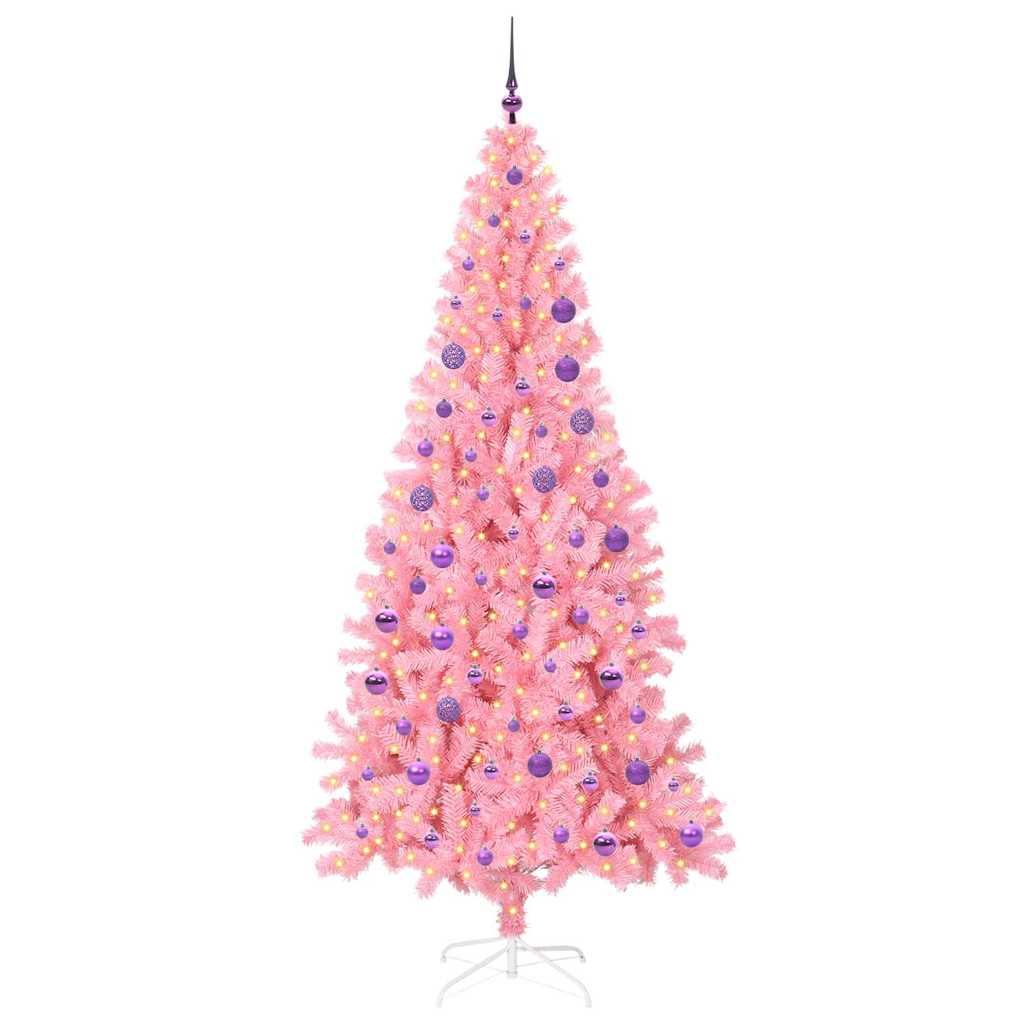 Božićno drvce s 300 LED svjetlima Ružičasta 180 cm PVC