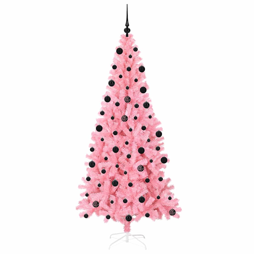 Božićno drvce s 300 LED svjetlima Ružičasta 210 cm PVC