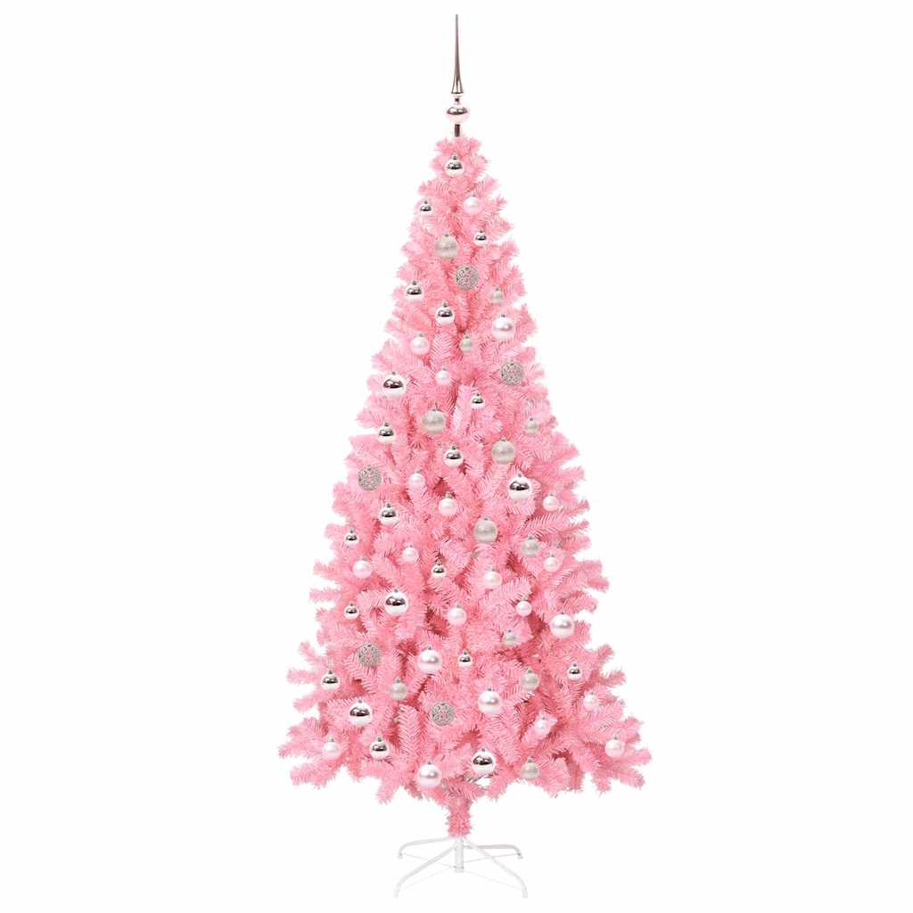 Božićno drvce s 300 LED svjetlima Ružičasta 210 cm PVC