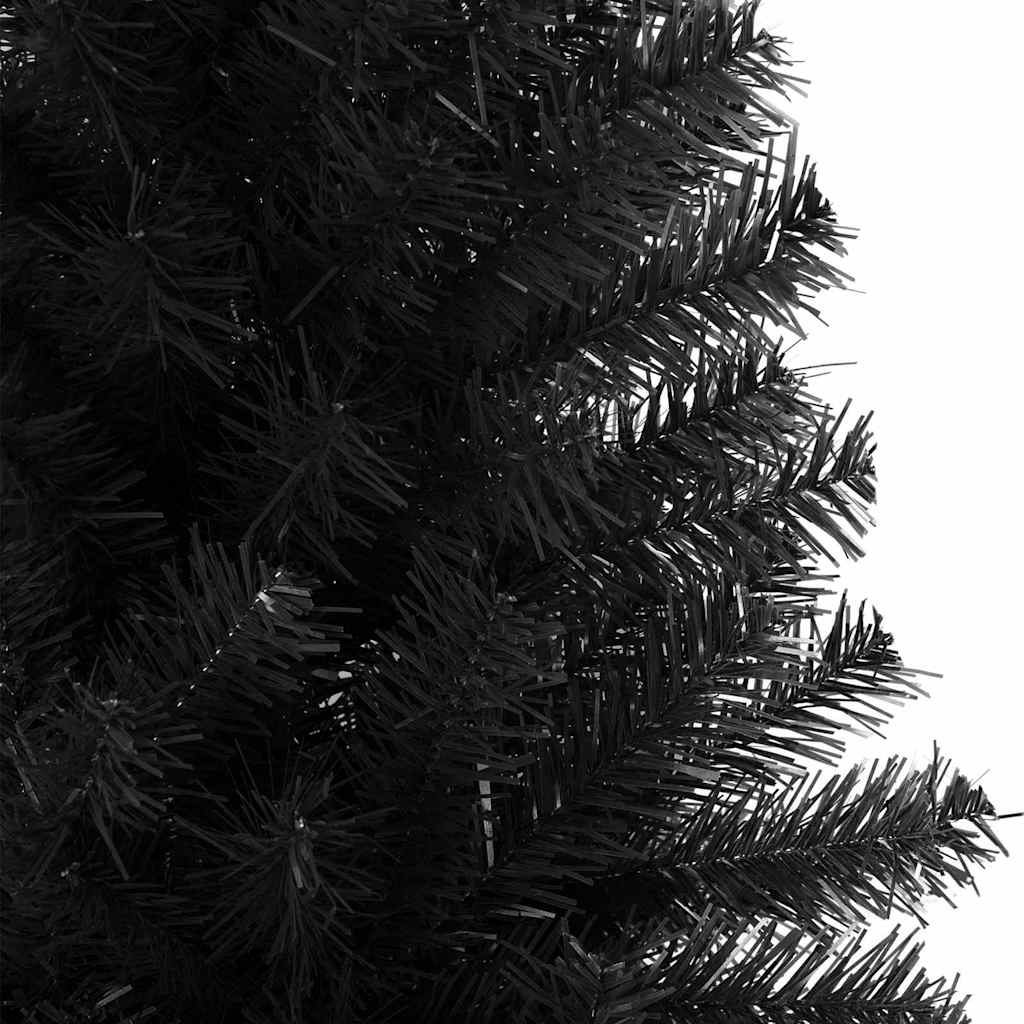 Božićno drvce s 300 LED svjetlima s stalakom Crna 210 cm PVC