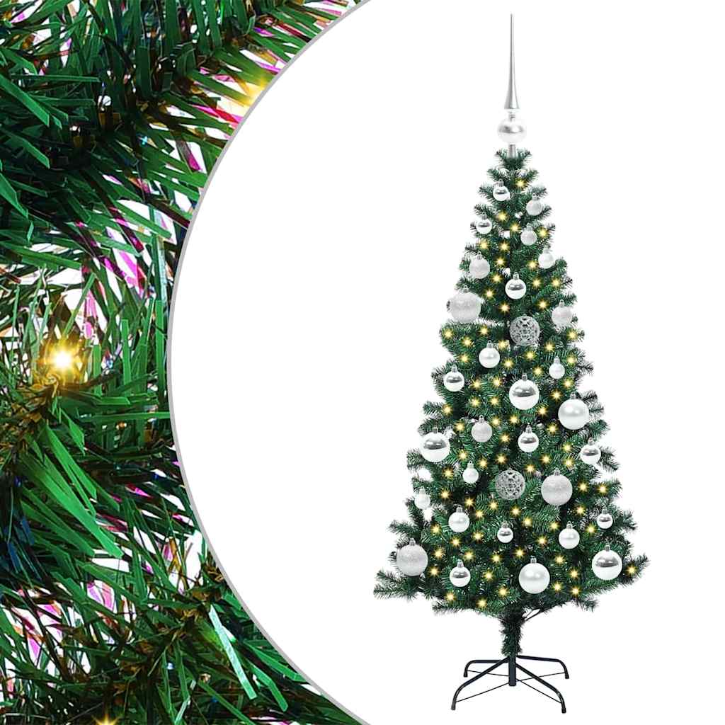 Umjetno predsvijetljeno božićno drvce Zelena 120 cm PVC i metal