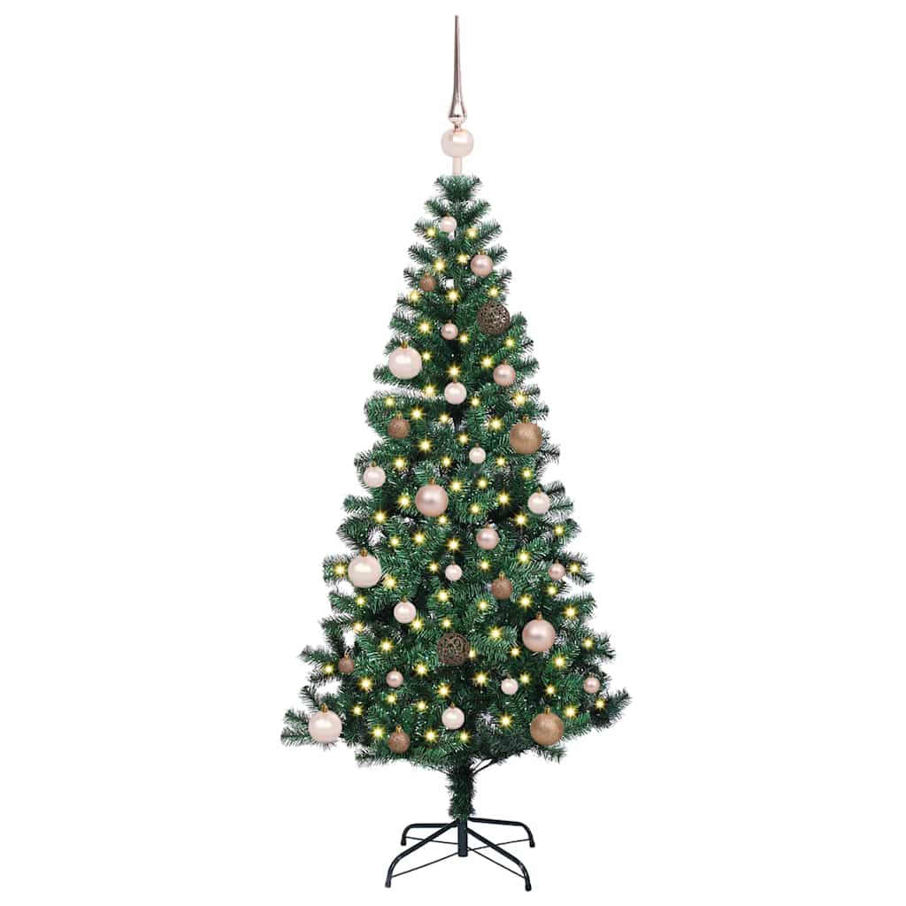 Umjetno predsvijetljeno božićno drvce Zelena 150 cm PVC i metal