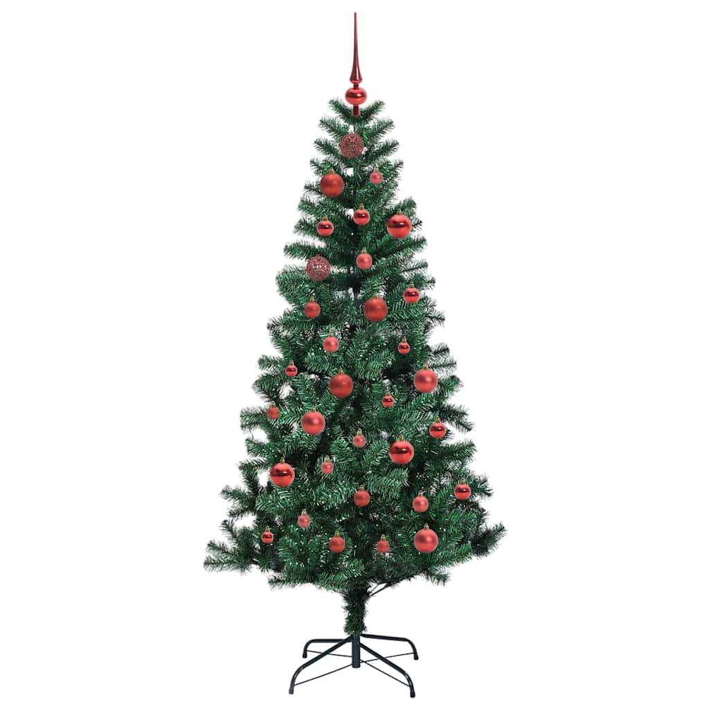 Umjetno predsvijetljeno božićno drvce Zelena 150 cm PVC i metal