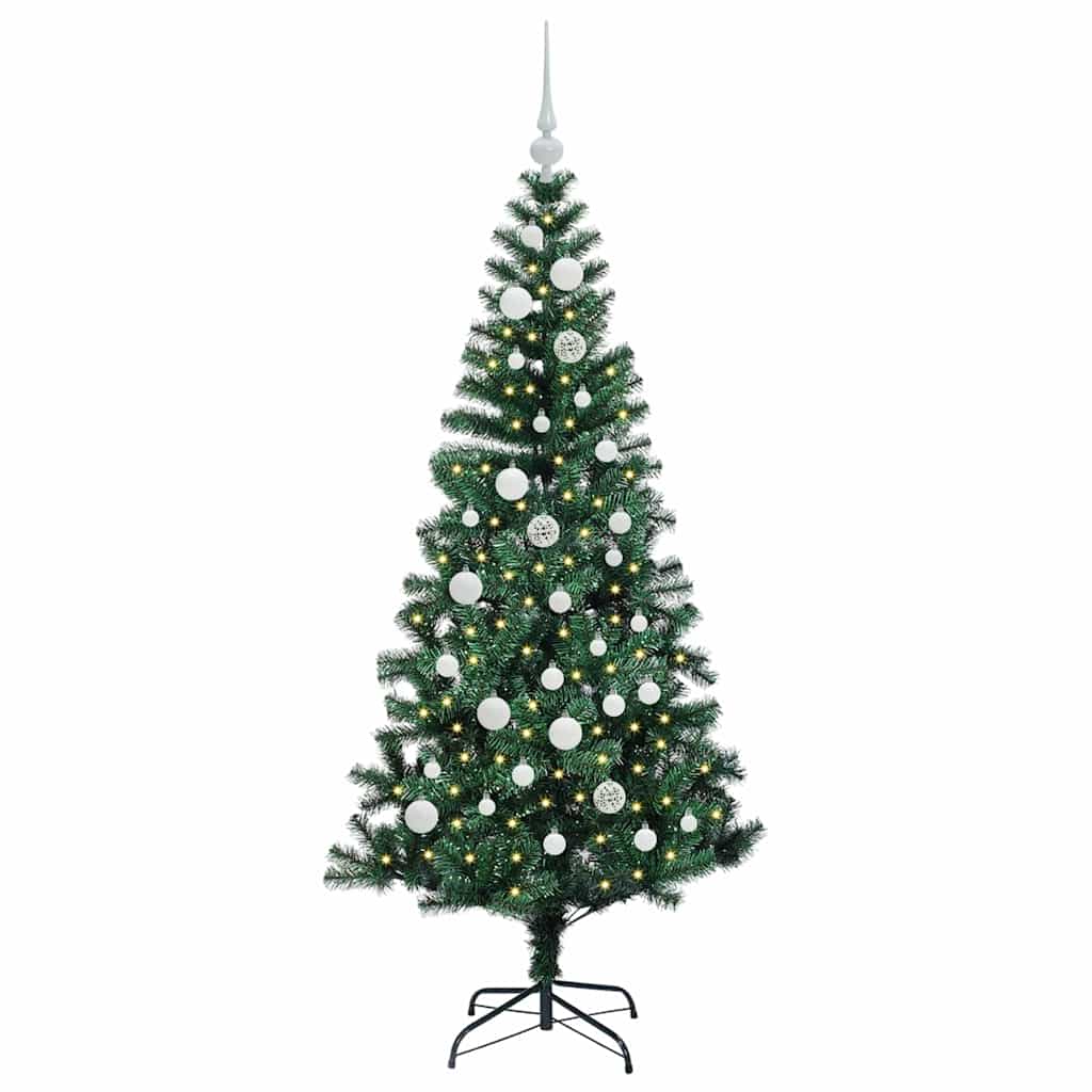 Umjetno predsvijetljeno božićno drvce Zelena 150 cm PVC i metal