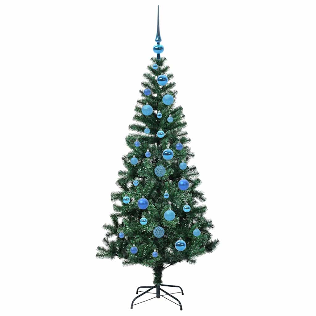 Umjetno predsvijetljeno božićno drvce Zelena 150 cm PVC i metal