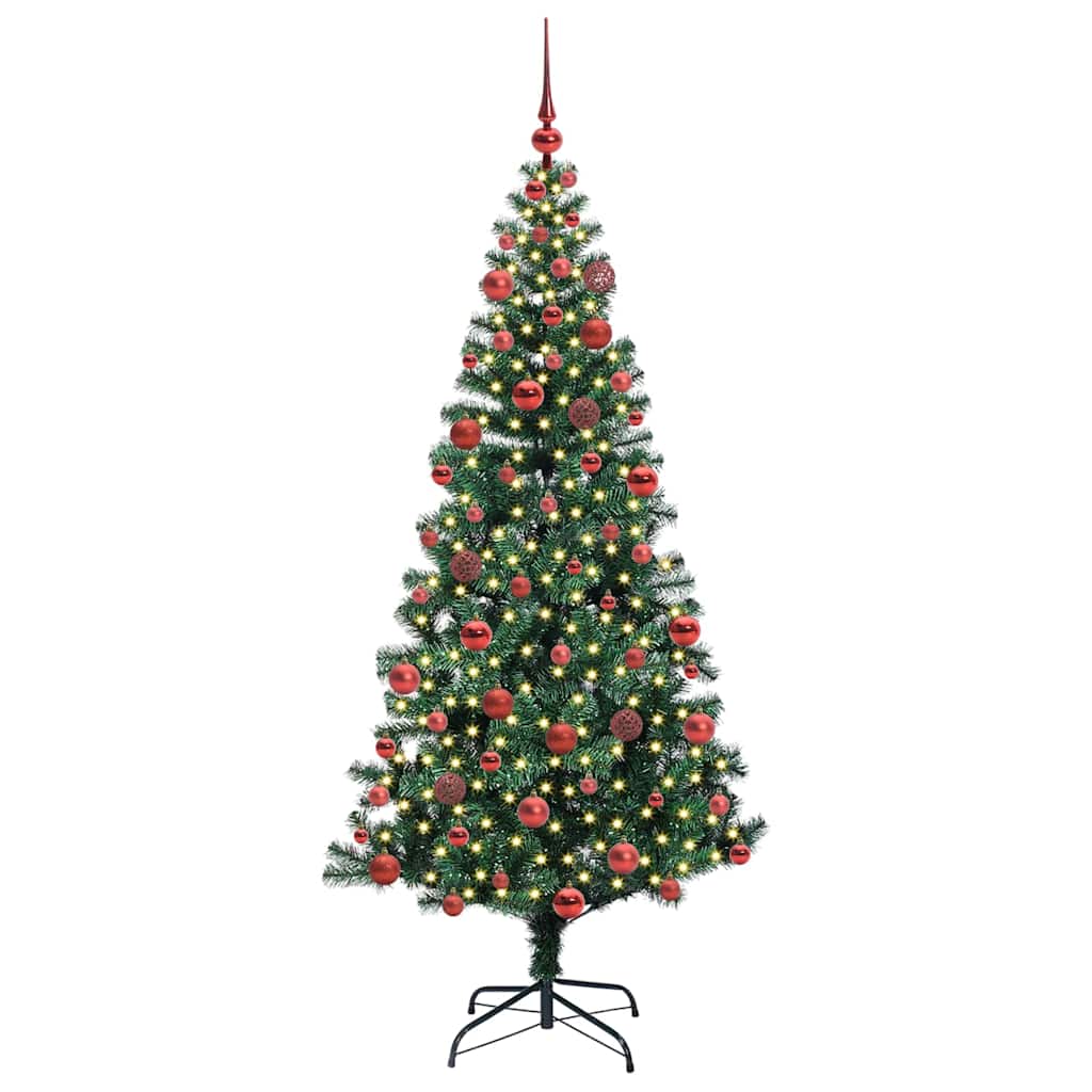 Umjetno predsvijetljeno božićno drvce Zelena 180 cm PVC i metal