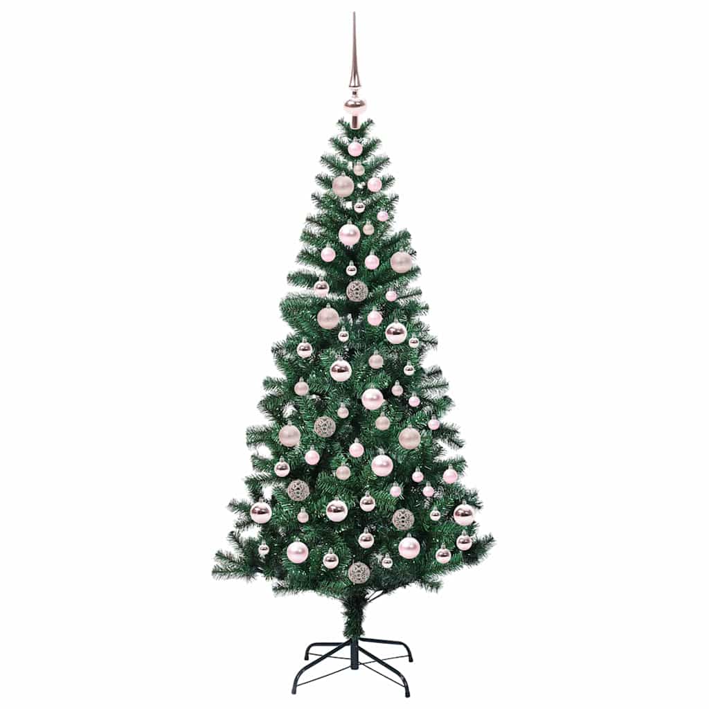 Umjetno predsvijetljeno božićno drvce Zelena 180 cm PVC i metal