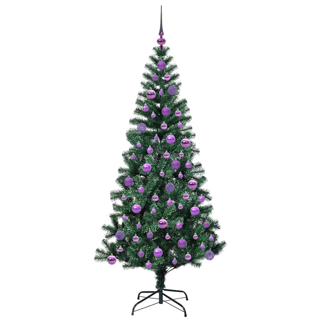 Umjetno predsvijetljeno božićno drvce Zelena 180 cm PVC i metal