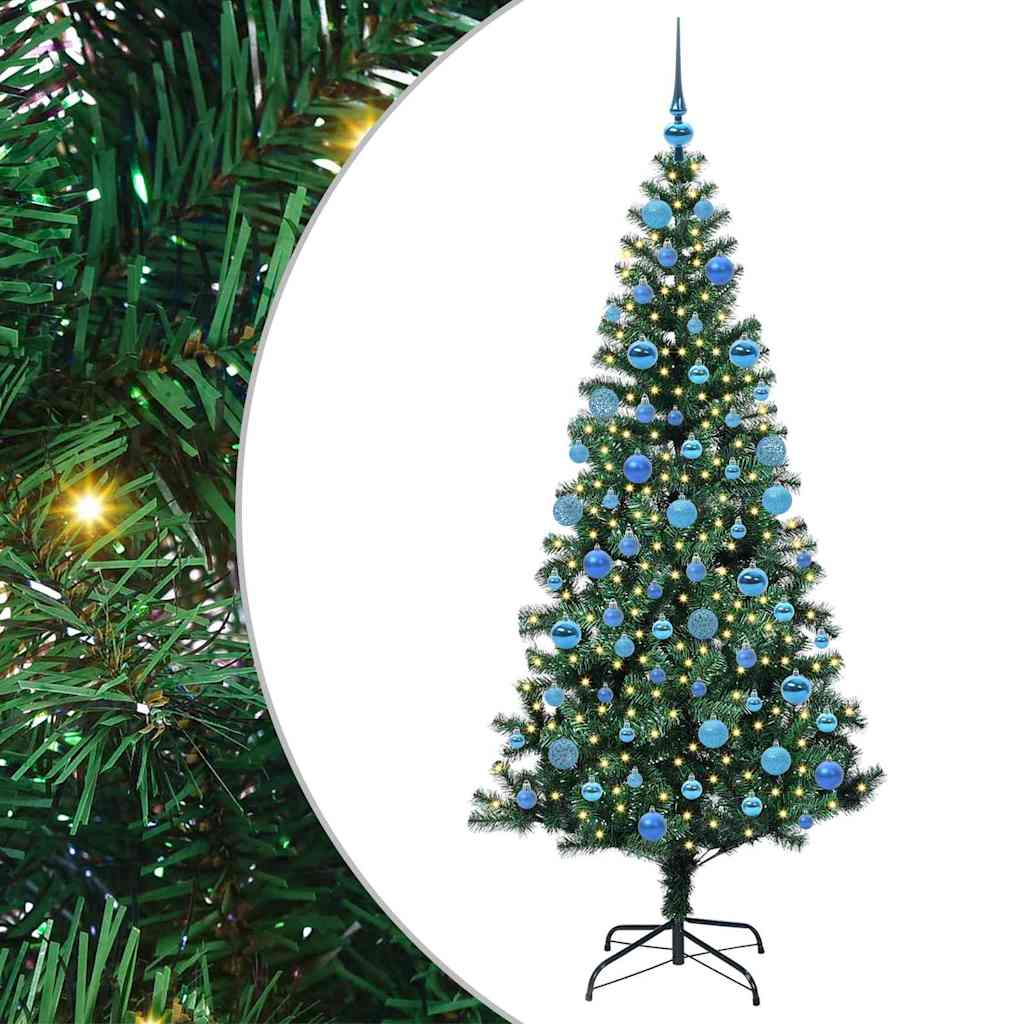Umjetno predsvijetljeno božićno drvce Zelena 180 cm PVC i metal