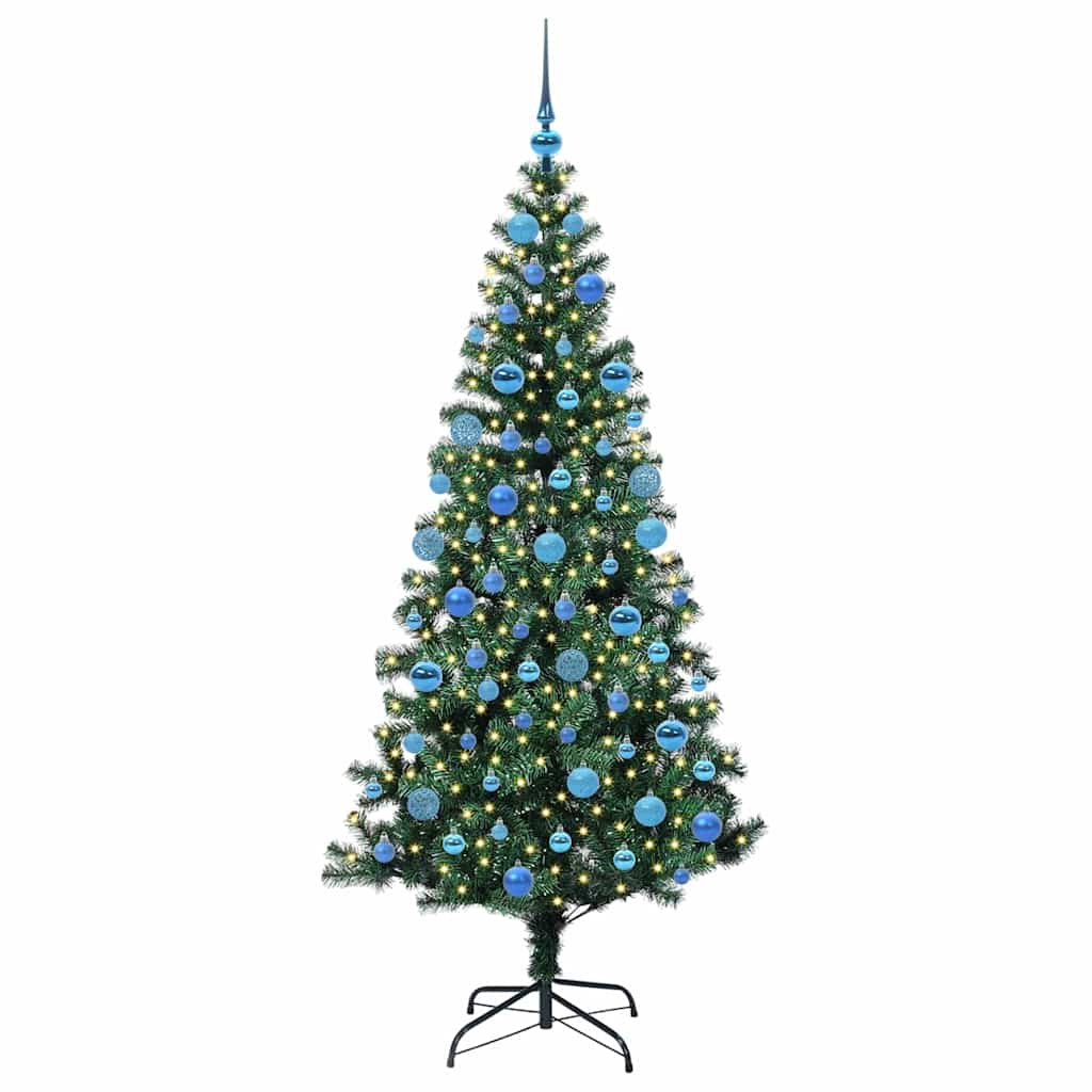 Umjetno predsvijetljeno božićno drvce Zelena 180 cm PVC i metal