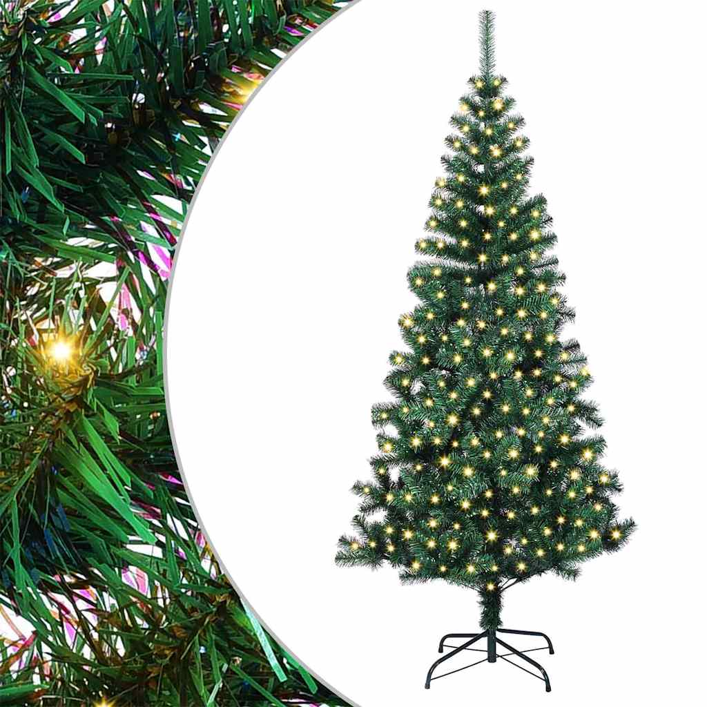 Umjetno predsvijetljeno božićno drvce Zelena 210 cm PVC i metal