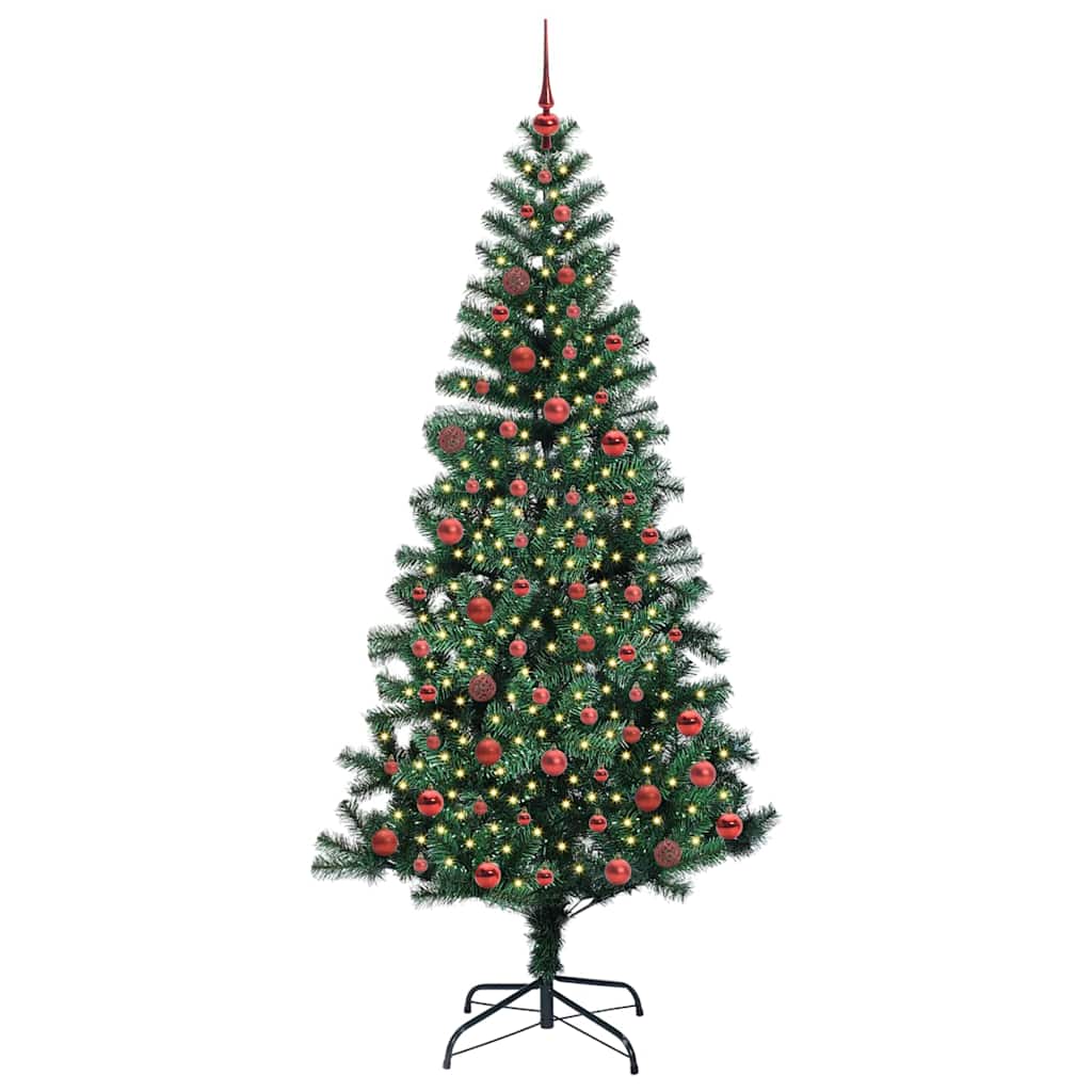 Umjetno predsvijetljeno božićno drvce Zelena 210 cm PVC i metal