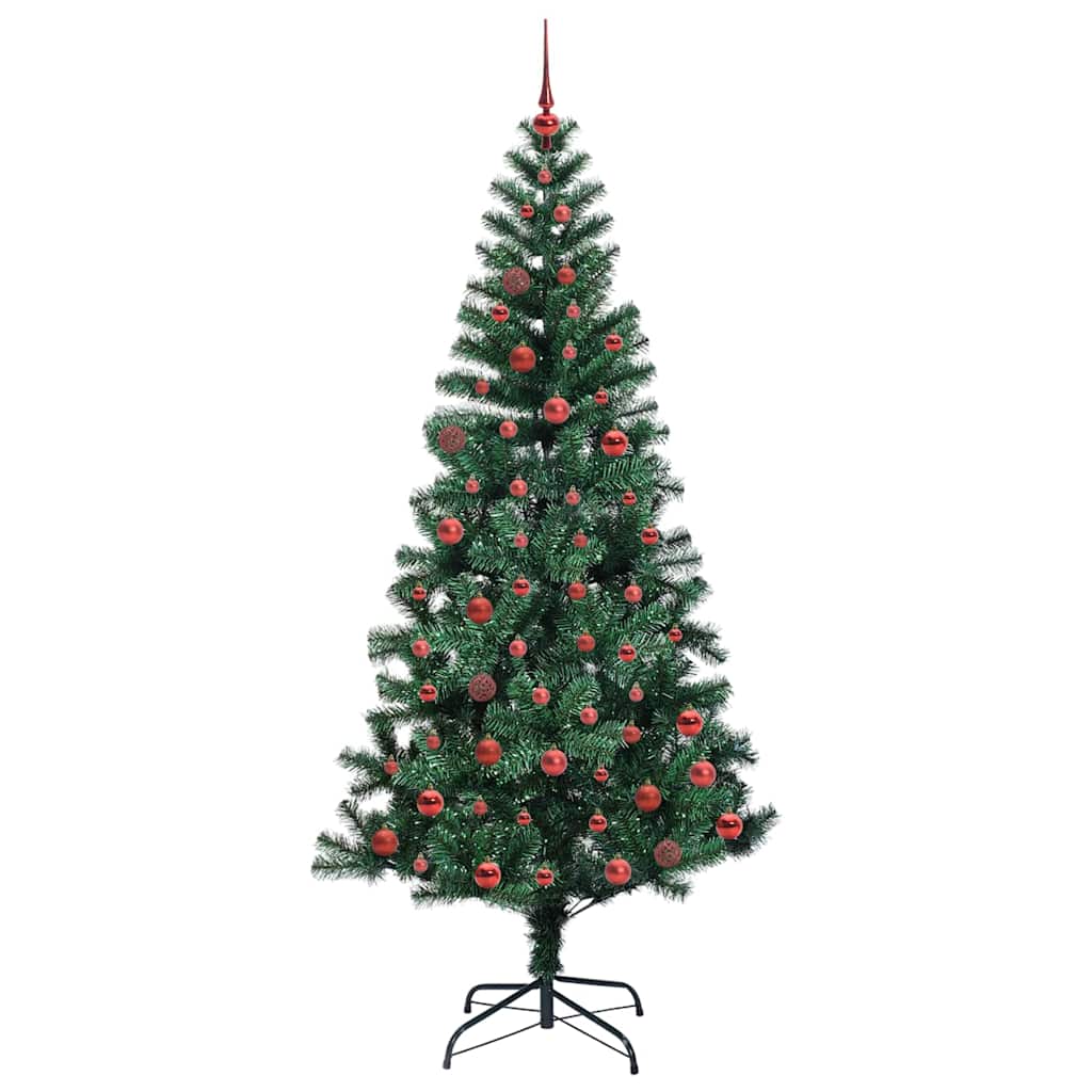 Umjetno predsvijetljeno božićno drvce Zelena 210 cm PVC i metal