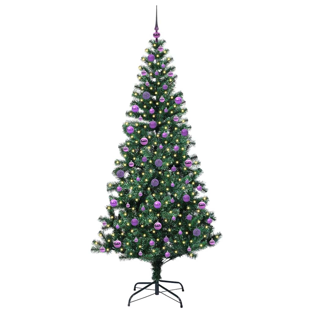 Umjetno predsvijetljeno božićno drvce Zelena 210 cm PVC i metal