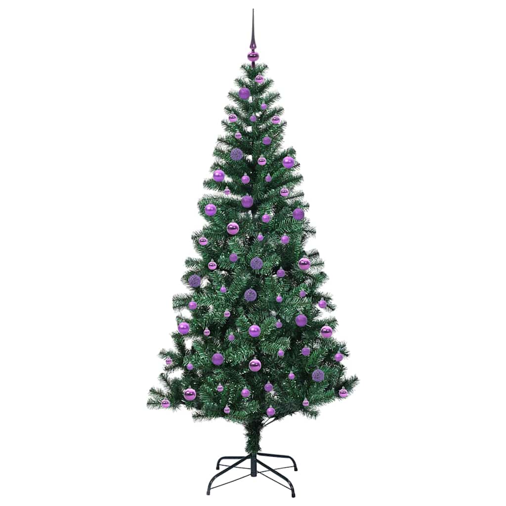 Umjetno predsvijetljeno božićno drvce Zelena 210 cm PVC i metal