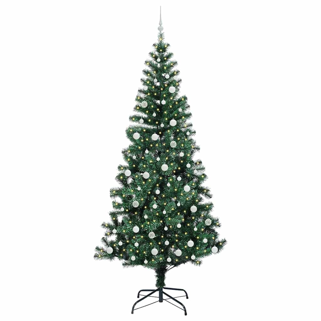 Umjetno predsvijetljeno božićno drvce Zelena 240 cm PVC i metal