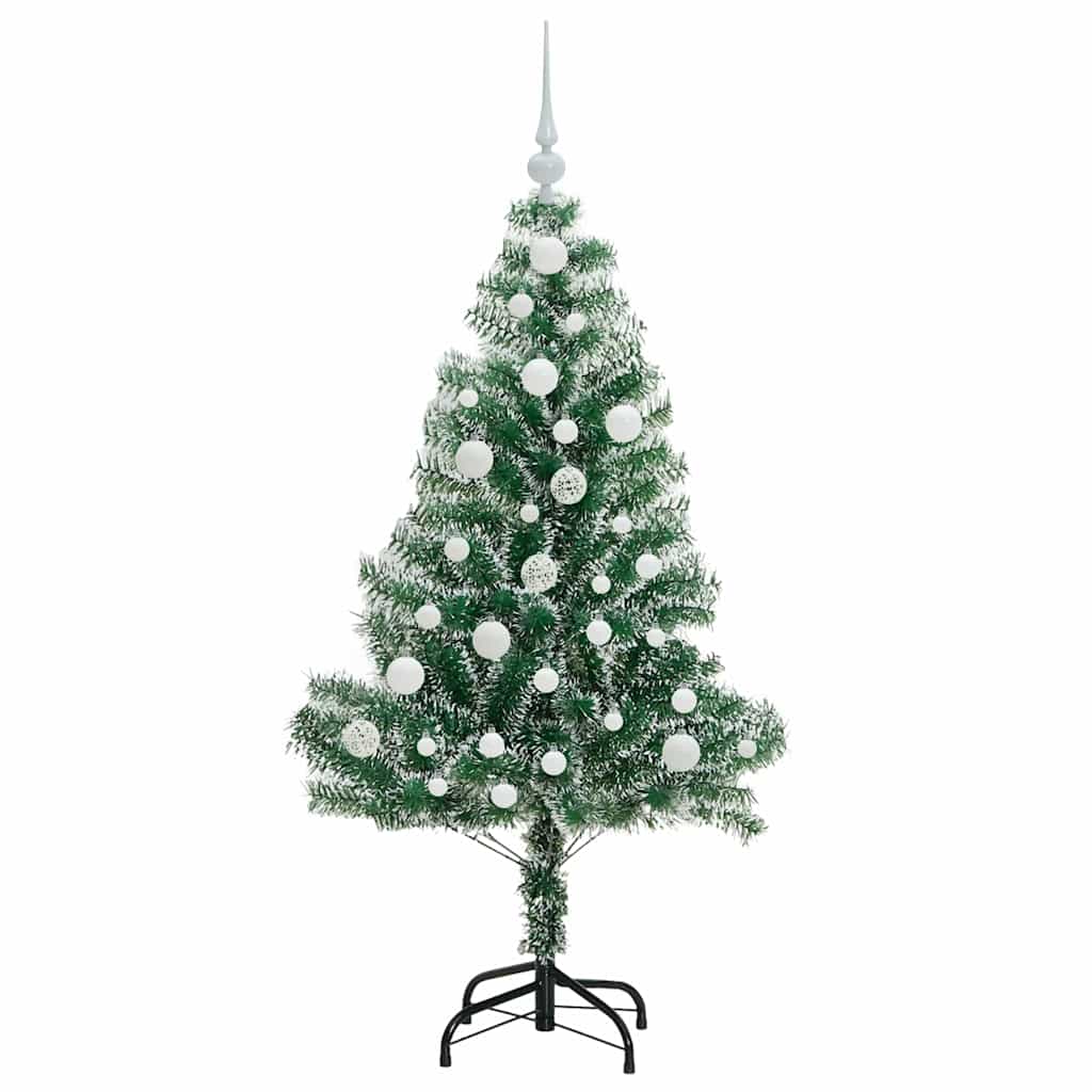 Umjetno Božićno Drvo s Snježnim Flokom i LED Svjetlom 120 cm