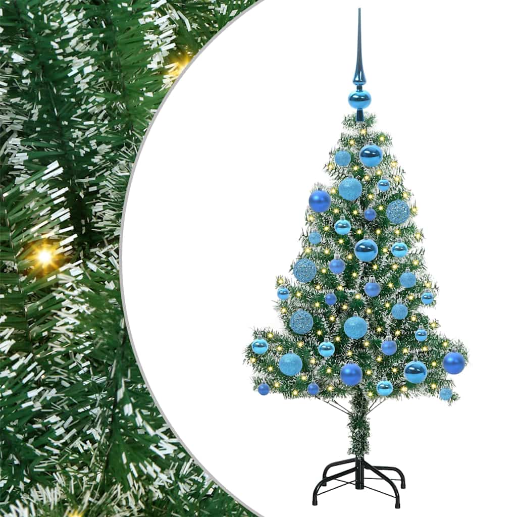 Umjetno božićno drvce 300 LED s kuglicama i snijegom