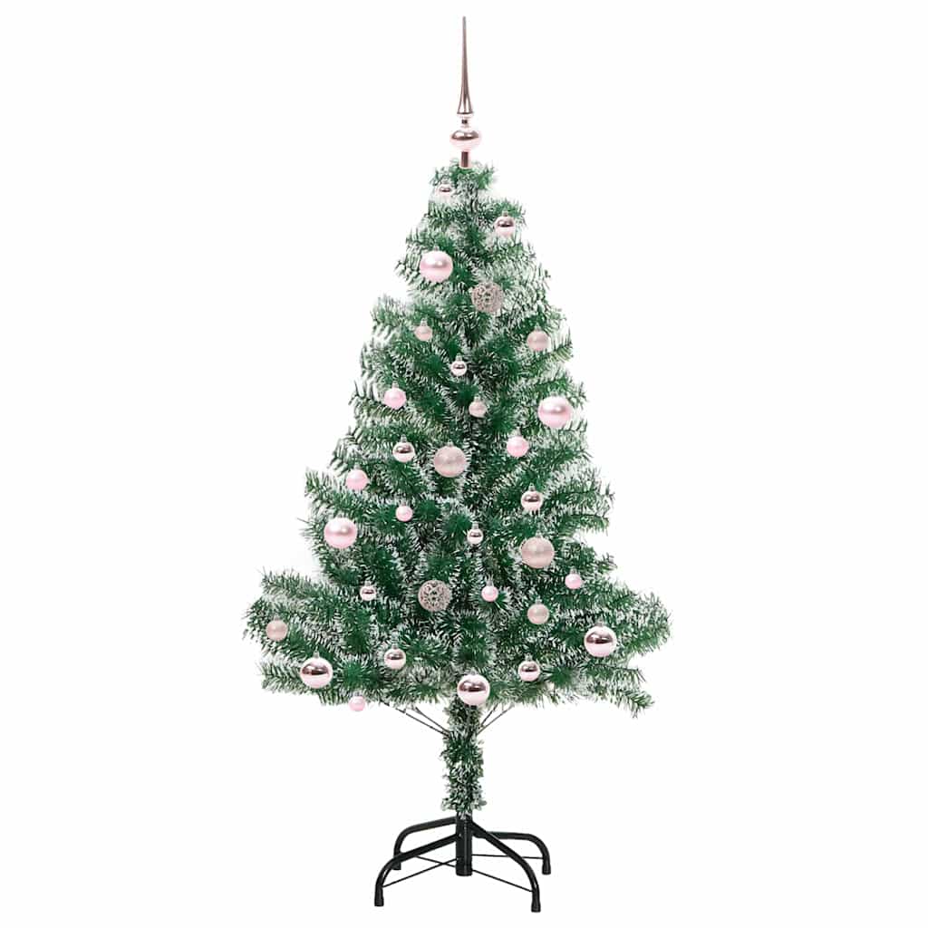 Umjetno Božićno Drvo s Snježnim Flokom i LED Svjetlom 150 cm