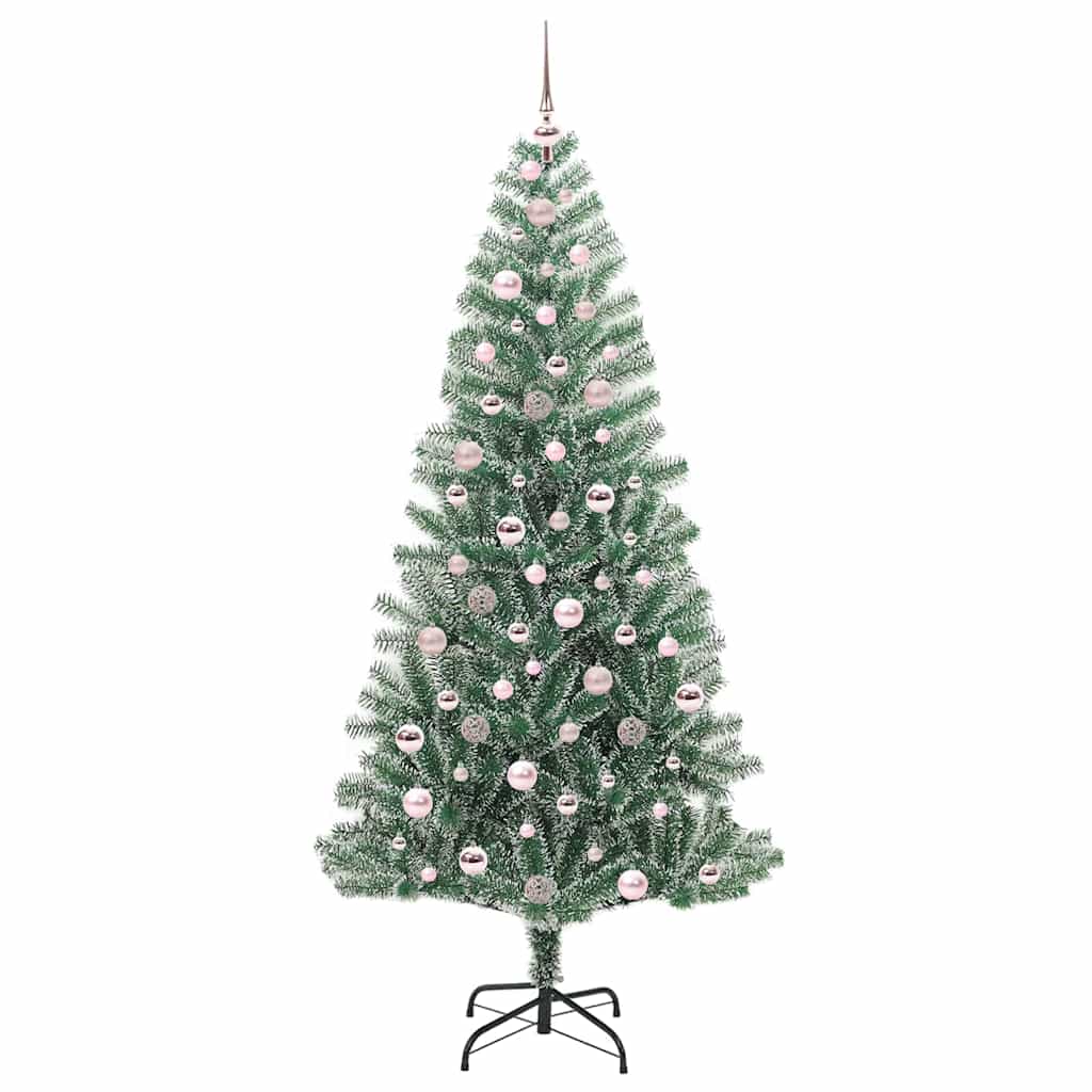 Umjetno Božićno Drvo s Snježnim Flokom i LED Svjetlom 210 cm