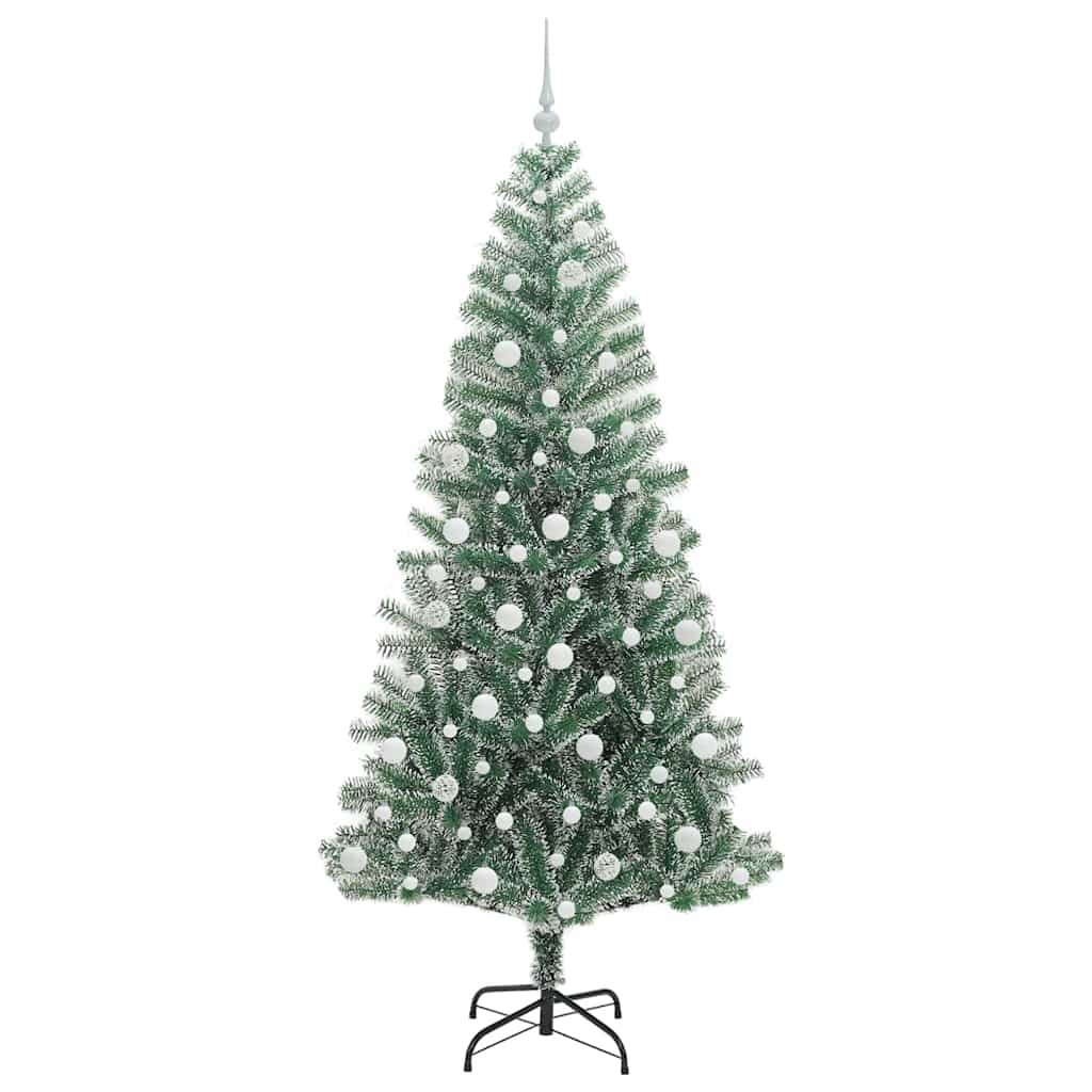 Umjetno Božićno Drvo s Snježnim Flokom i LED Svjetlom 210 cm