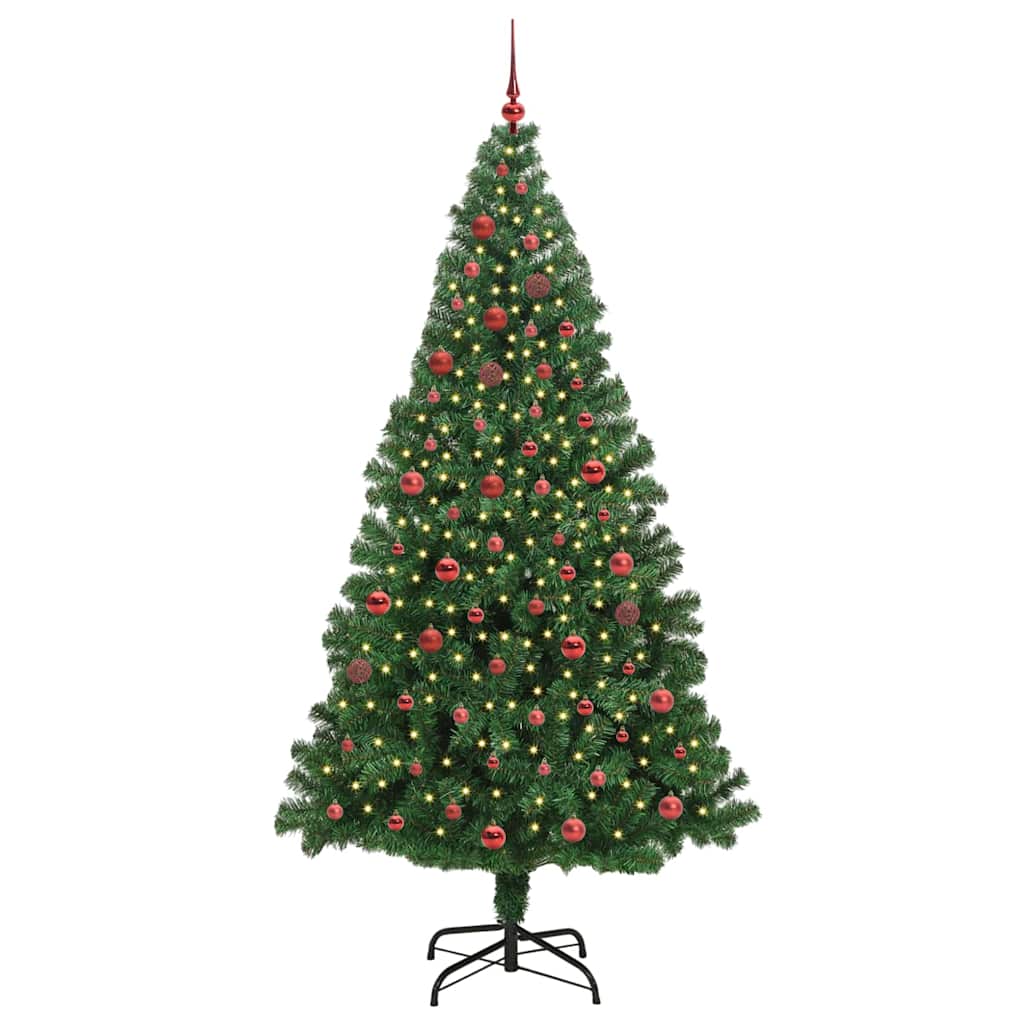 Umjetno božićno drvce Zelena 210 cm PVC i Čelik i Plastika 110 x 110 x 210 cm