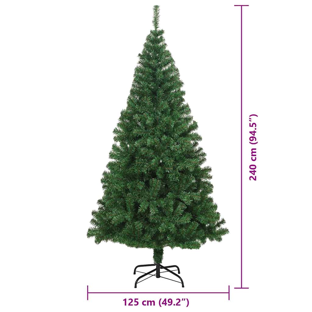 Umjetno božićno drvce Zelena 240 cm PVC i Čelik i Plastika
