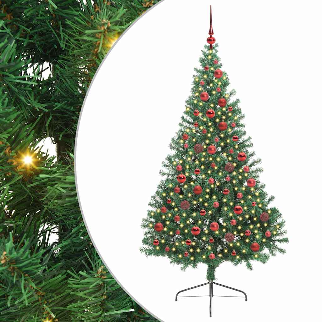 Umjetno predsvijetljeno božićno drvce Zelena 180 cm PVC