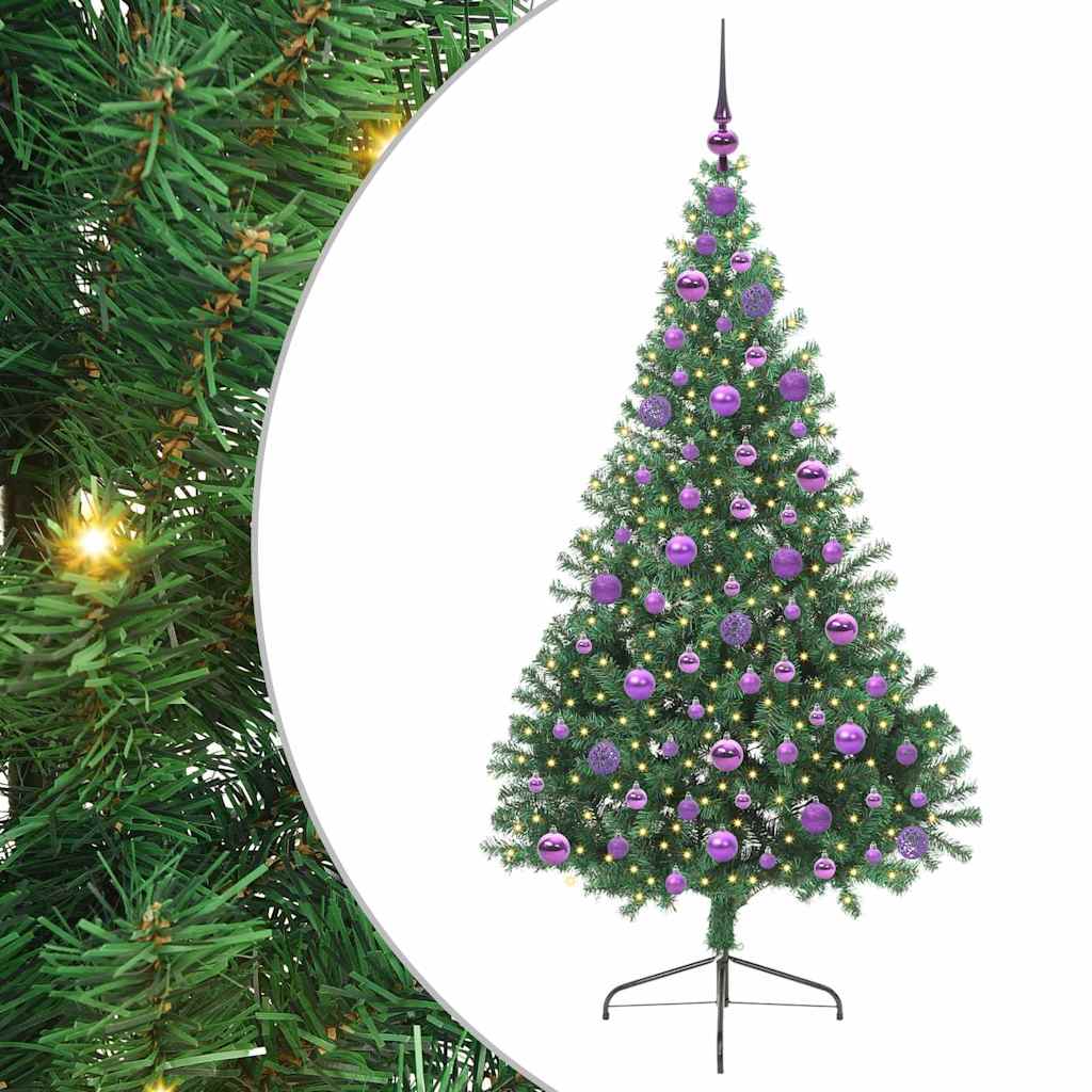Umjetno predsvijetljeno božićno drvce Zelena 180 cm PVC