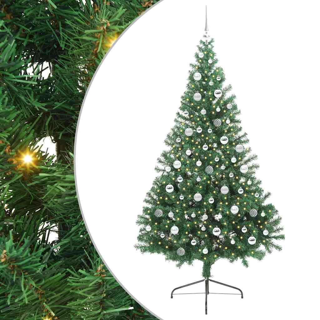Umjetno predsvijetljeno božićno drvce Zelena 210 cm PVC